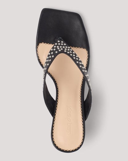 Cinq à Sept Frankie Studded Leather Kitten Heel Sandal