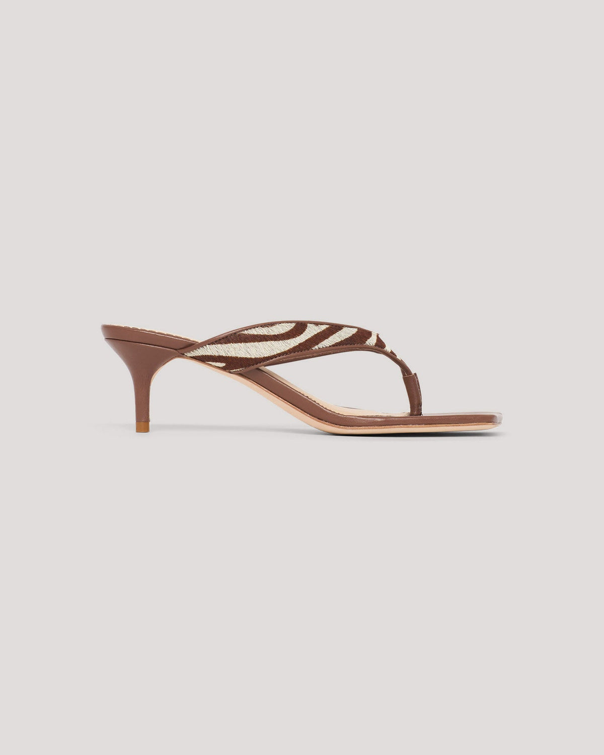 Cinq à Sept Frankie Zebra Haircalf Kitten Heel Sandal