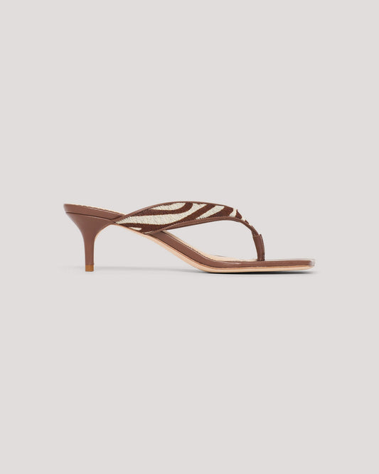 Cinq à Sept Frankie Zebra Haircalf Kitten Heel Sandal