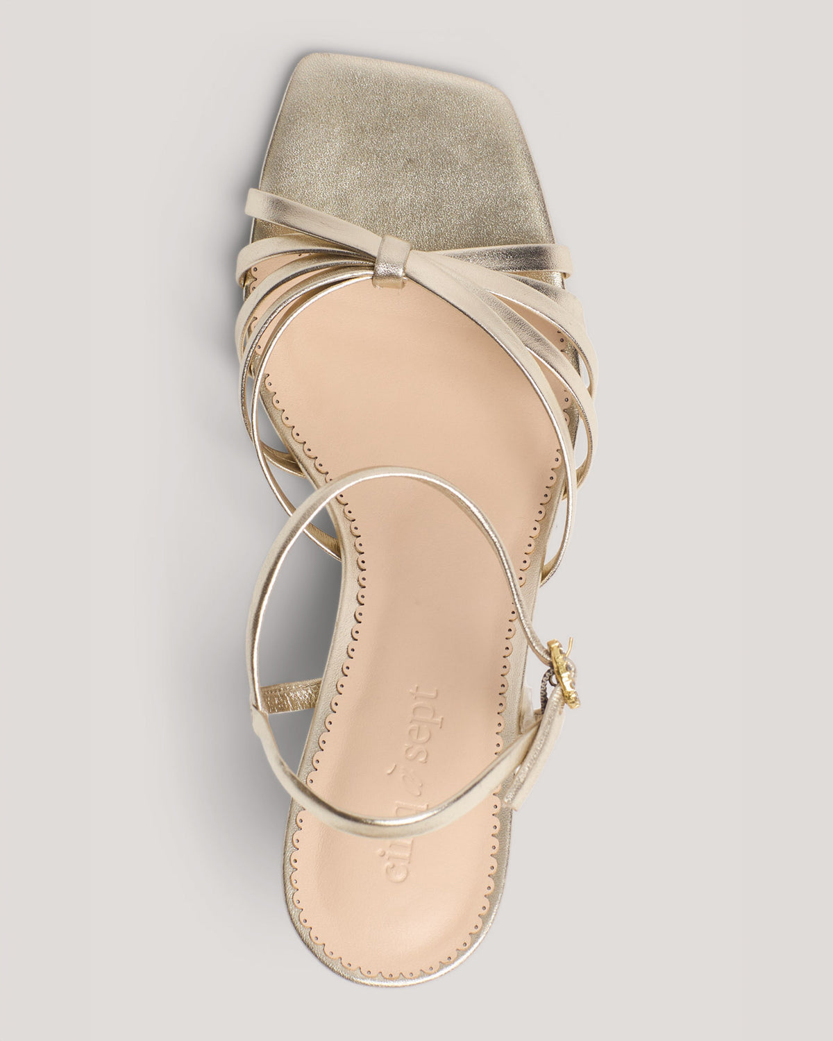 Cinq à Sept Malia Strappy Metallic Kitten Heel