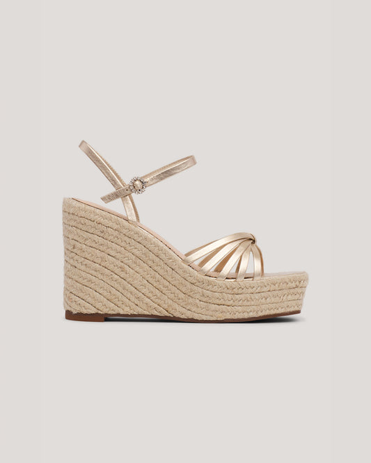 Cinq à Sept Helen Metallic Espadrille Wedge
