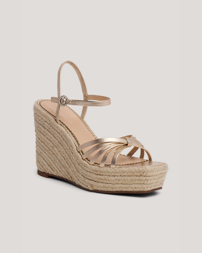 Cinq à Sept Helen Metallic Espadrille Wedge