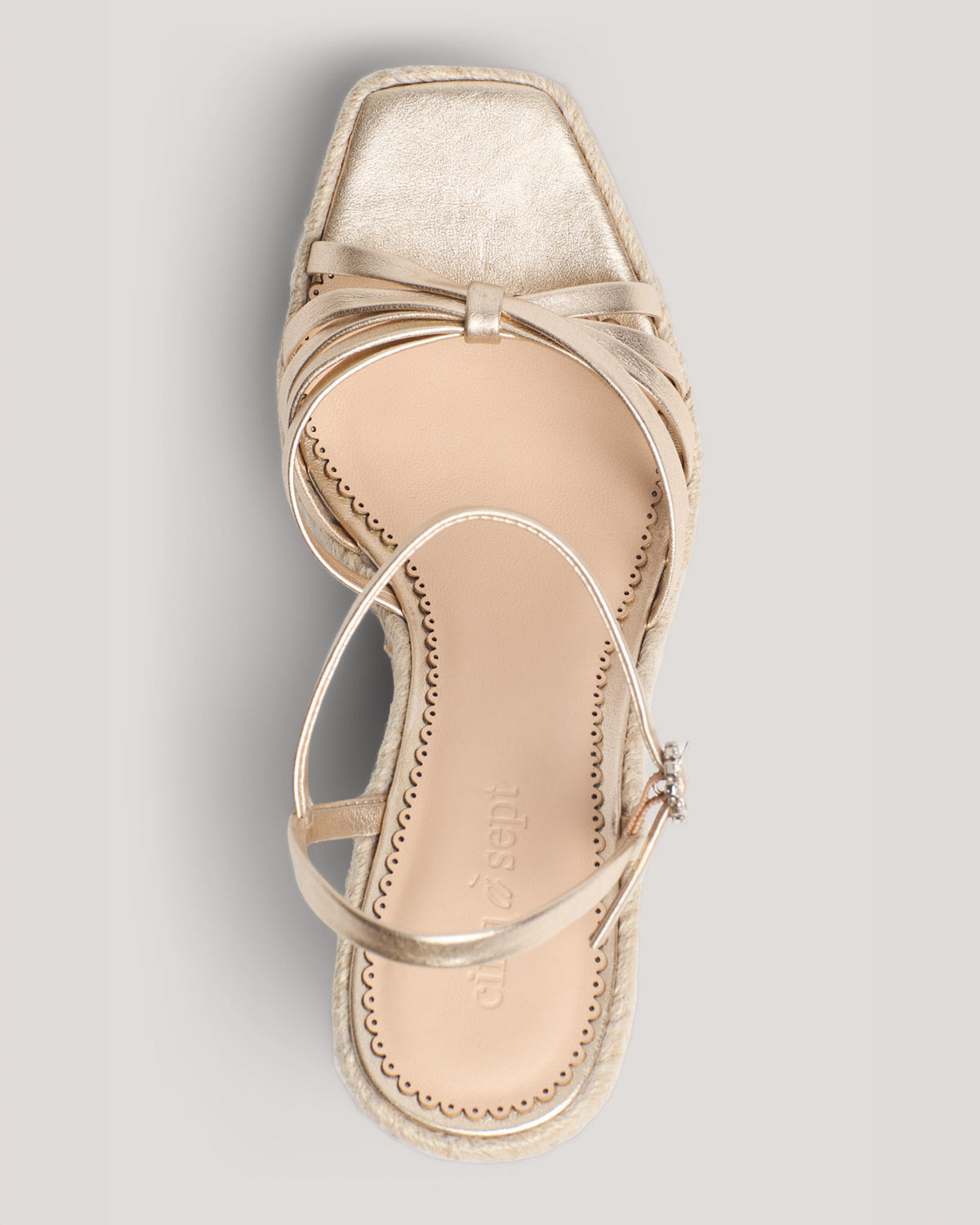 Cinq à Sept Helen Metallic Espadrille Wedge