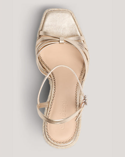 Cinq à Sept Helen Metallic Espadrille Wedge