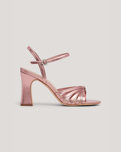 Cinq à Sept Logan Strappy Metallic Heeled Sandal
