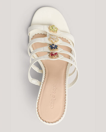 Cinq à Sept Emmy Crystal Flower Heeled Sandal