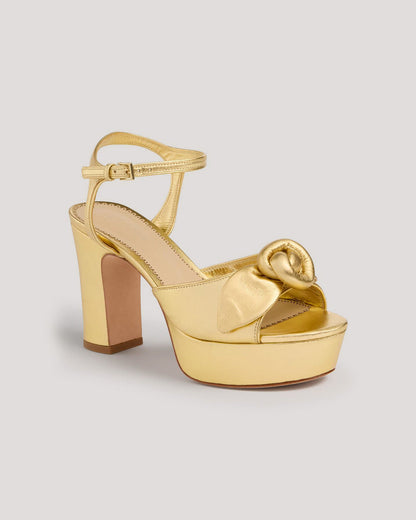 Cinq à Sept Arianna Knotted Rose Metallic Platform