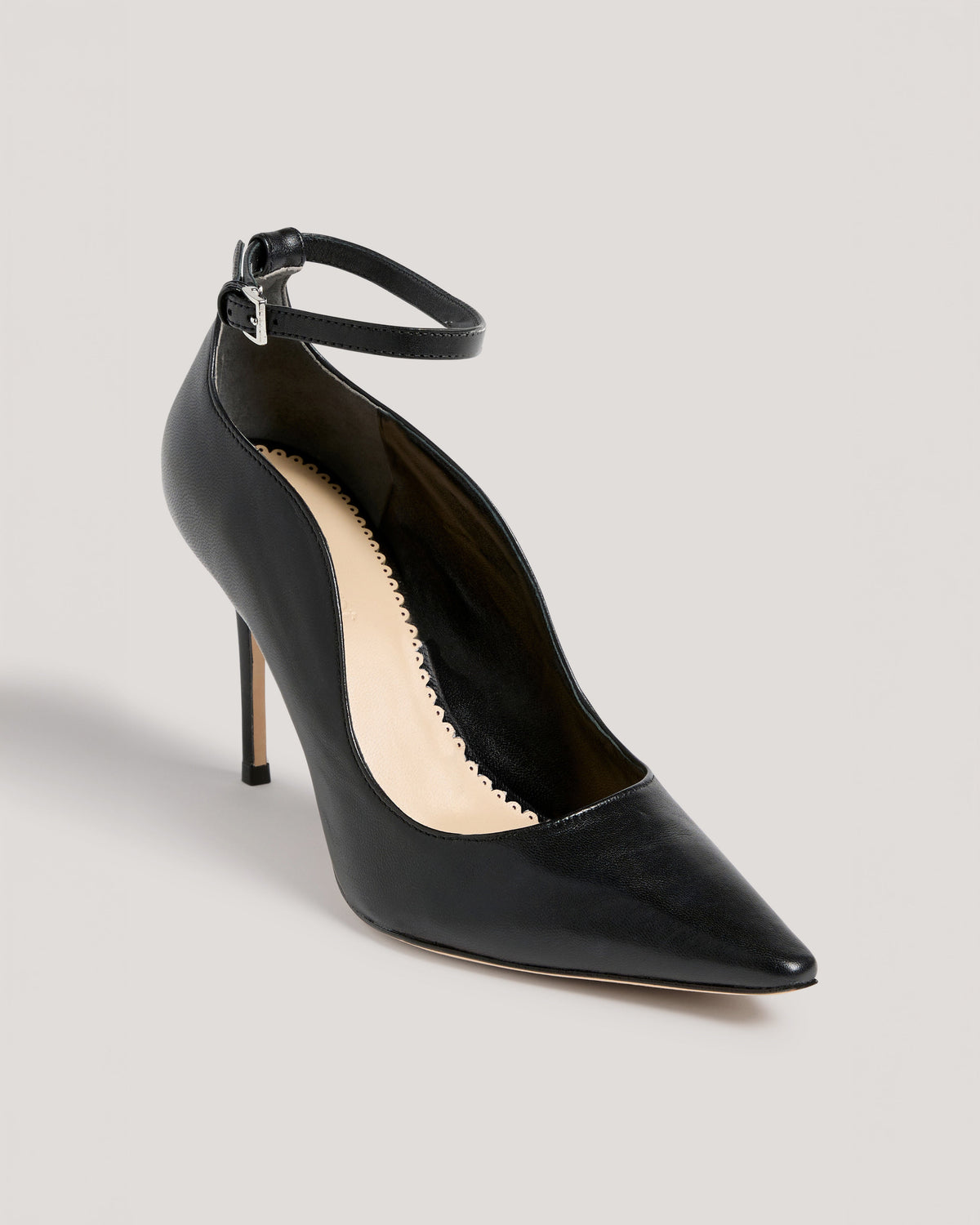 Cinq à Sept Riley Soft Curve Pointed Toe Ankle Strap Heel