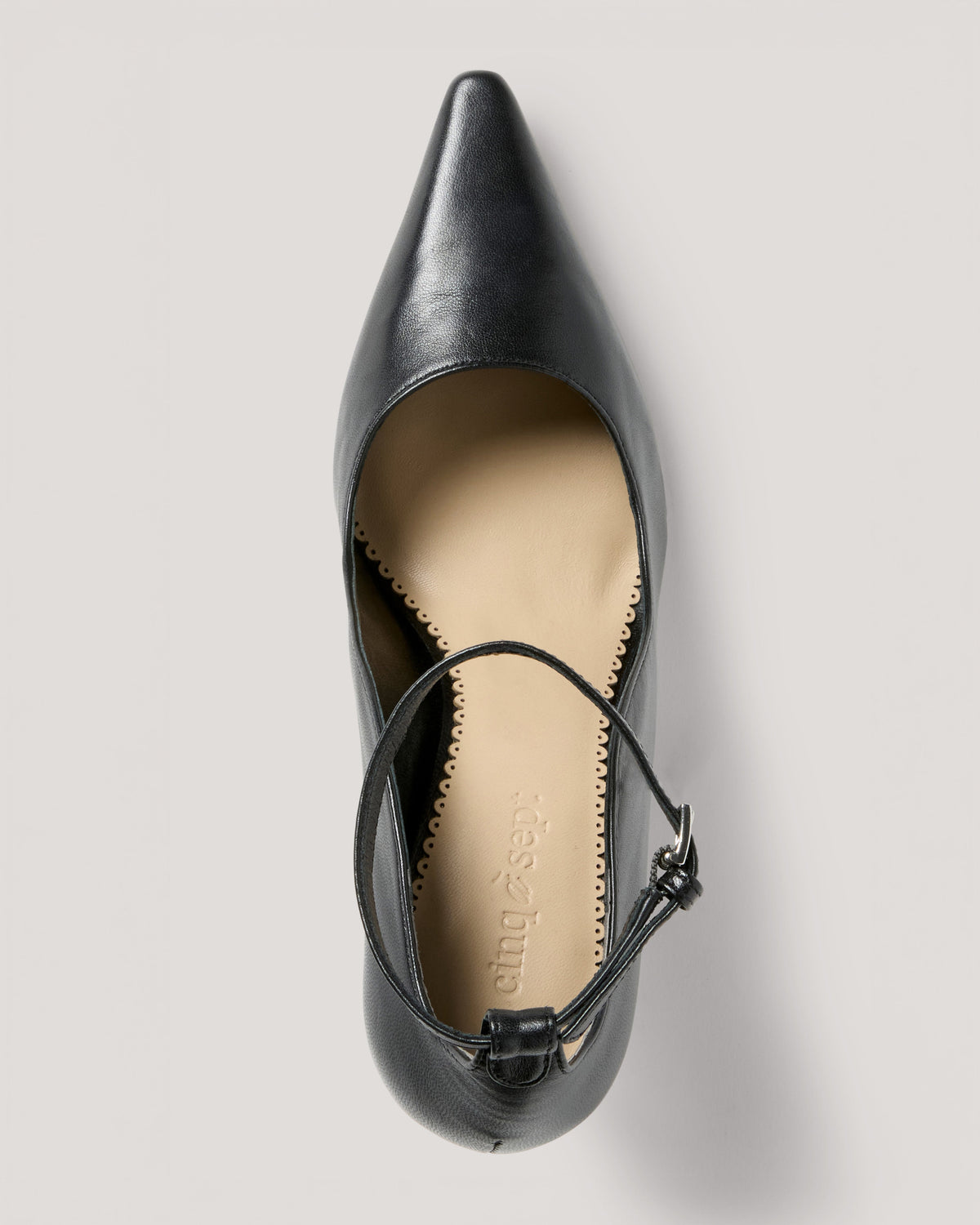 Cinq à Sept Riley Soft Curve Pointed Toe Ankle Strap Heel