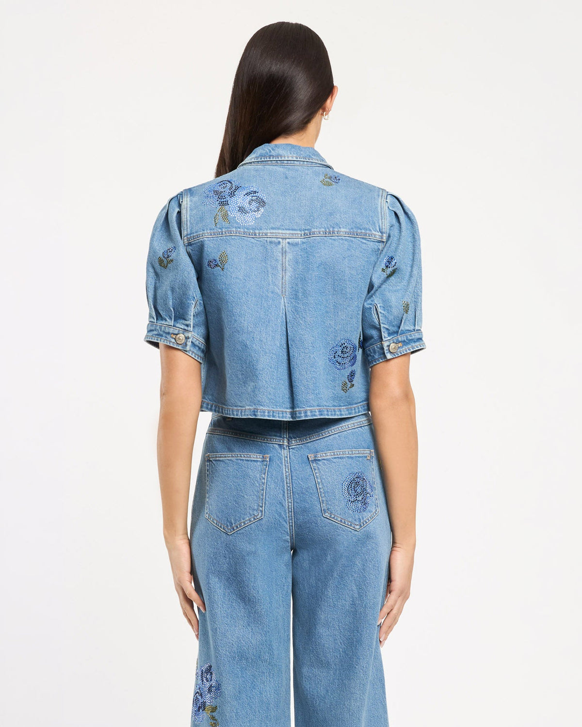 Cinq à Sept Heatset Roses Halsie Jean Top