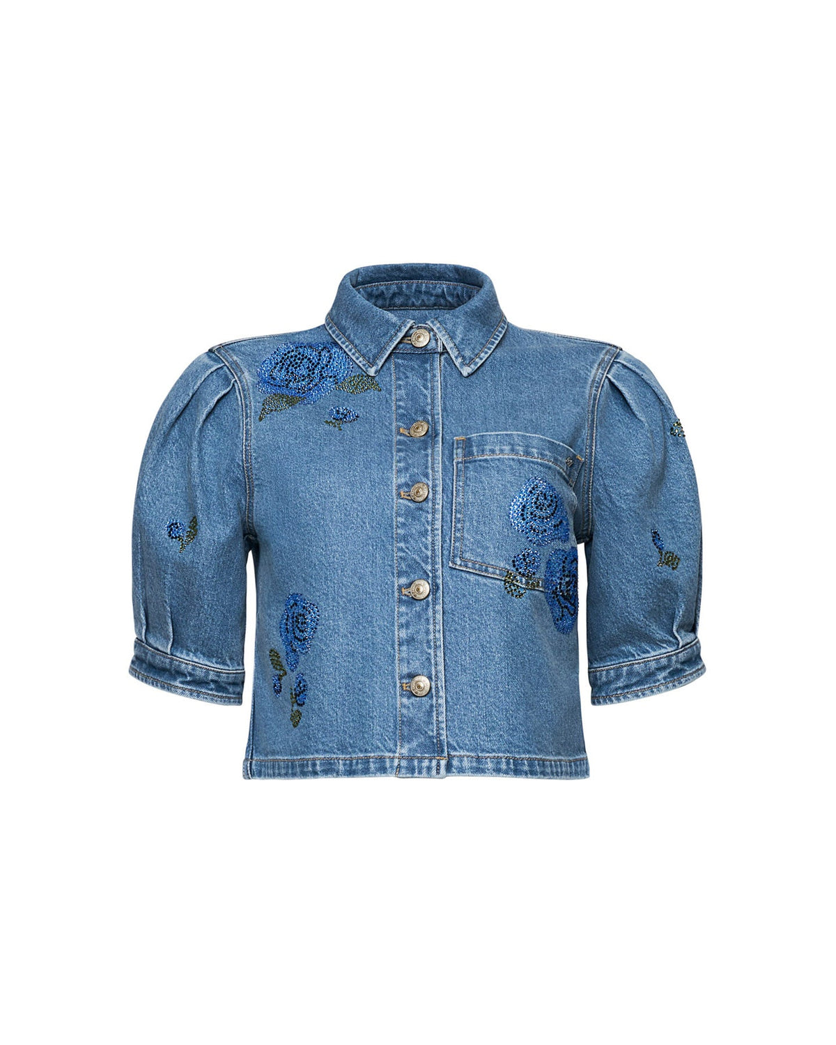 Cinq à Sept Heatset Roses Halsie Jean Top