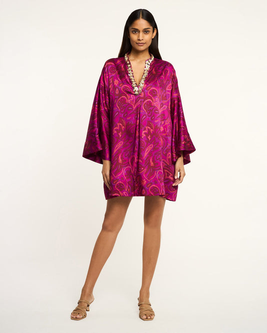 Cinq à Sept Paisley Bloom Collarless Arcia Kaftan
