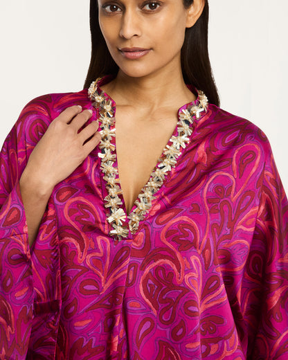 Cinq à Sept Paisley Bloom Collarless Arcia Kaftan
