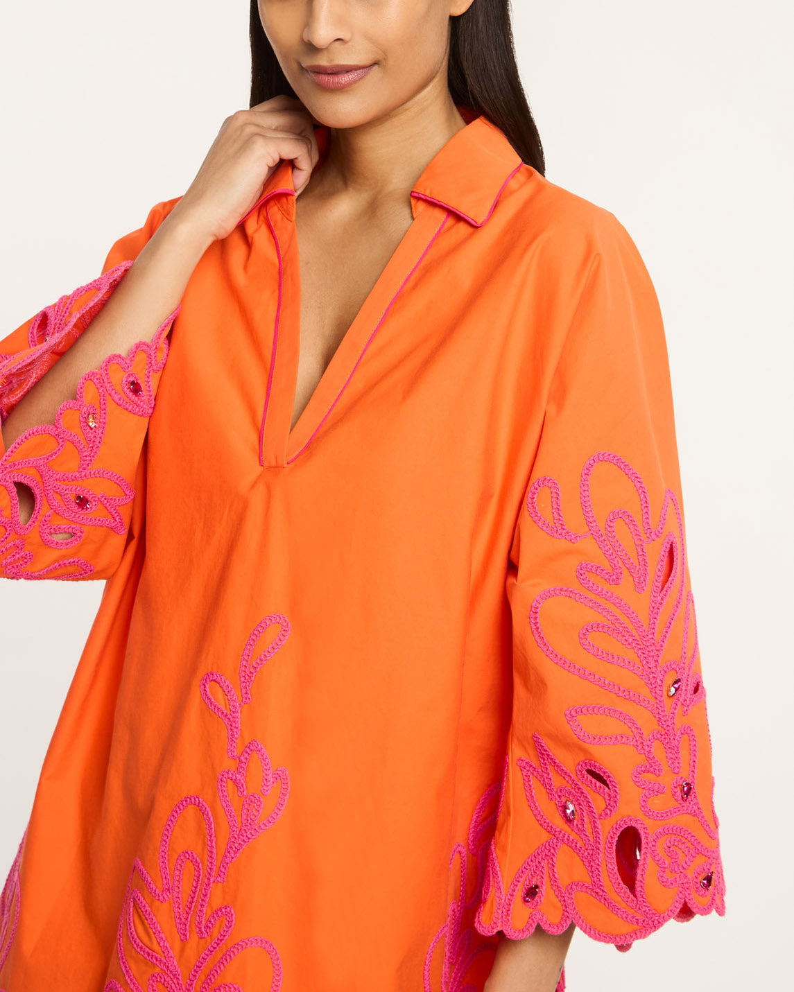 Cinq à Sept Paisley Bloom Embroidered Arcia Kaftan