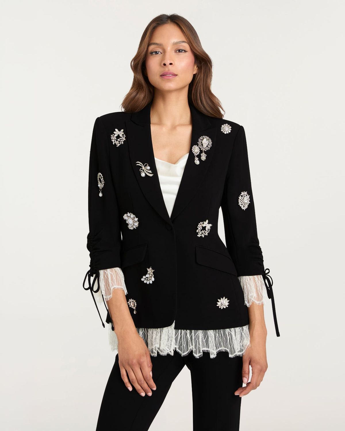 Cinq à Sept Crystal Brooch Roxie Blazer