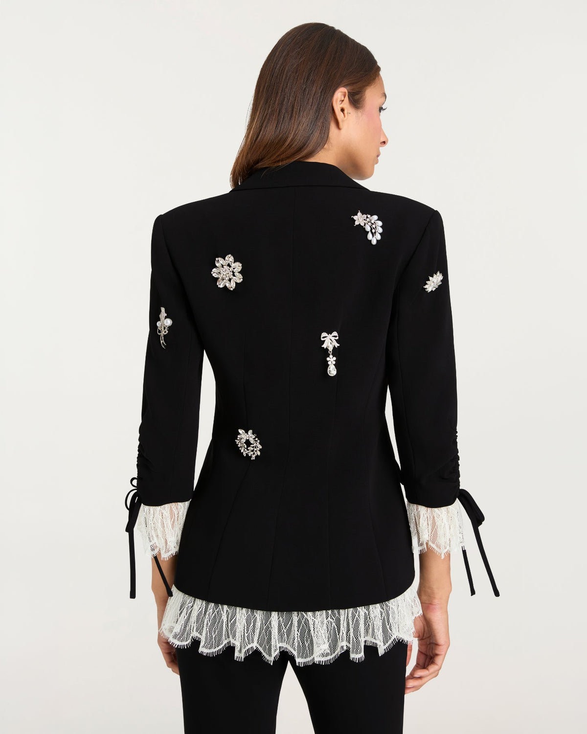 Cinq à Sept Crystal Brooch Roxie Blazer