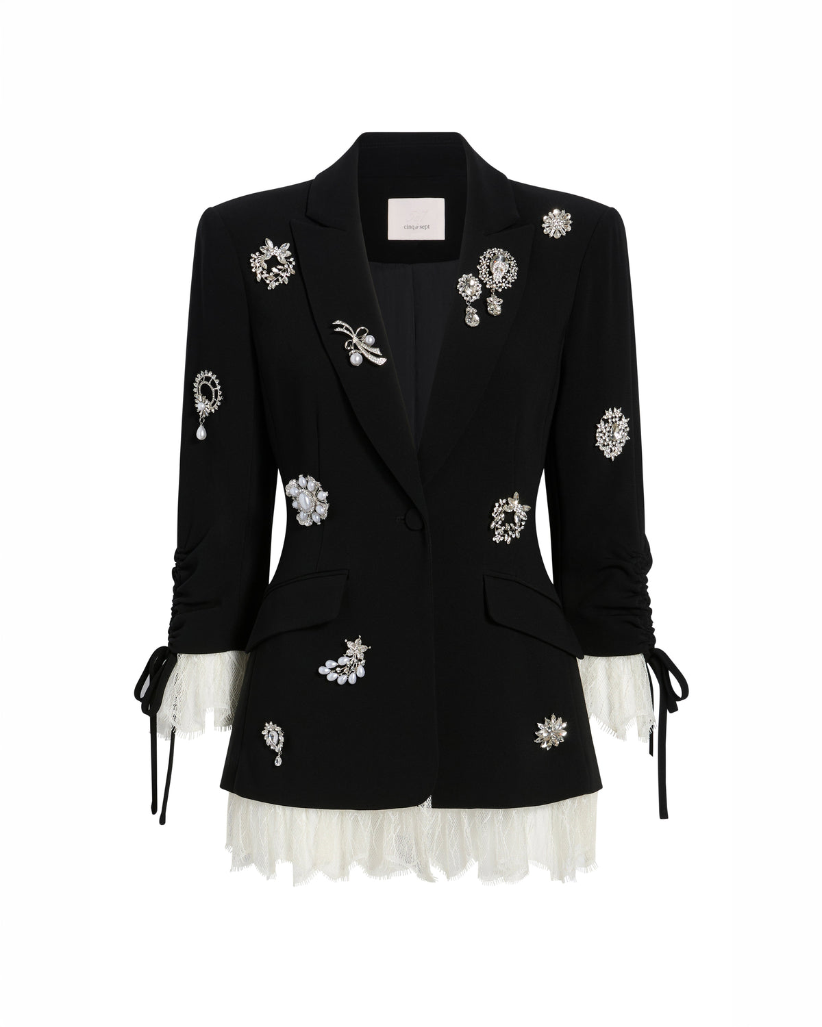 Cinq à Sept Crystal Brooch Roxie Blazer