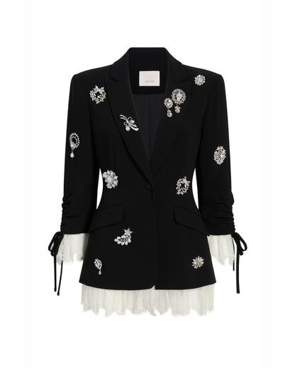 Cinq à Sept Crystal Brooch Roxie Blazer