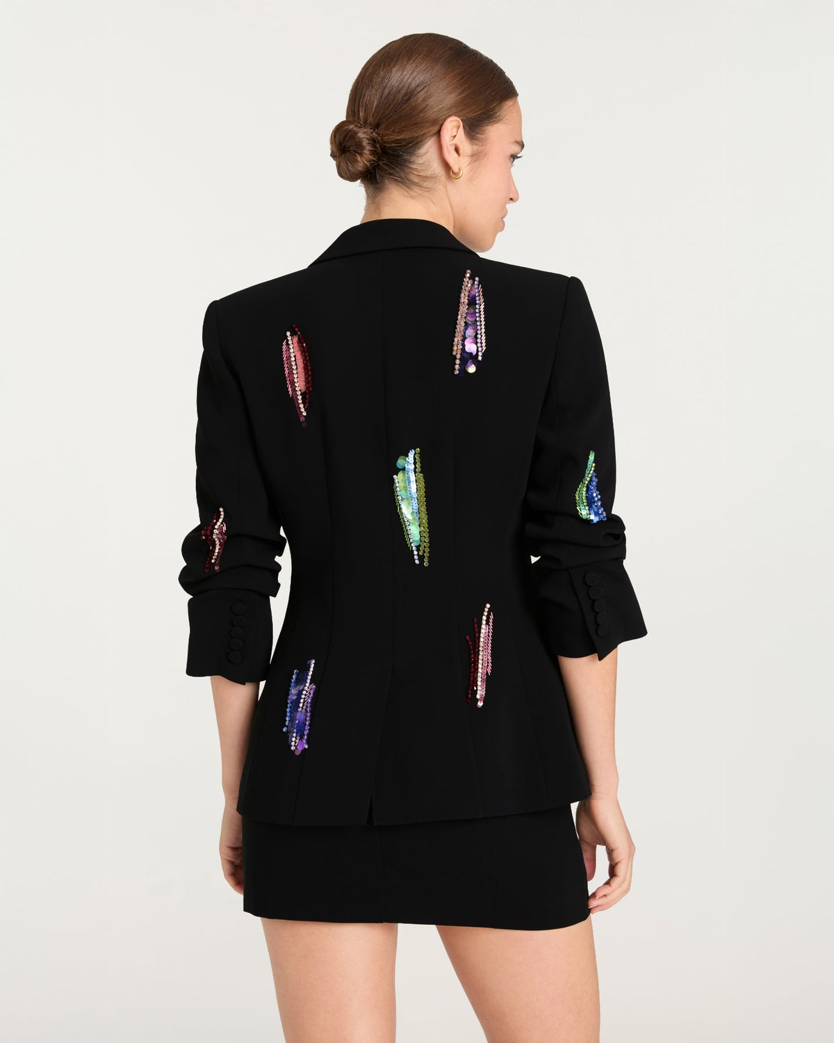 Cinq à Sept Paillette Whirl Scrunched Cheyenne Blazer