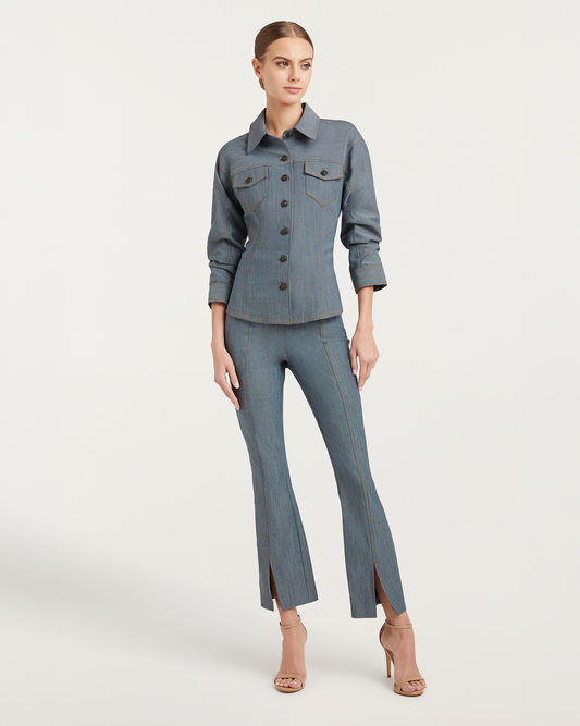 Cinq à Sept Reverse Scrunched Canyon Jean Jacket