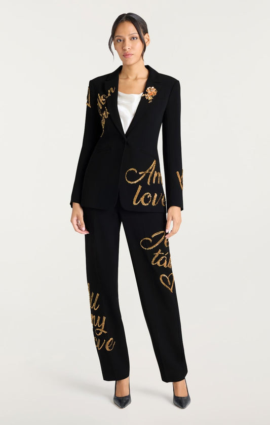 Cinq à Sept Crushed Sequin Loveletter Karlie Blazer