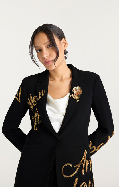 Cinq à Sept Crushed Sequin Loveletter Karlie Blazer