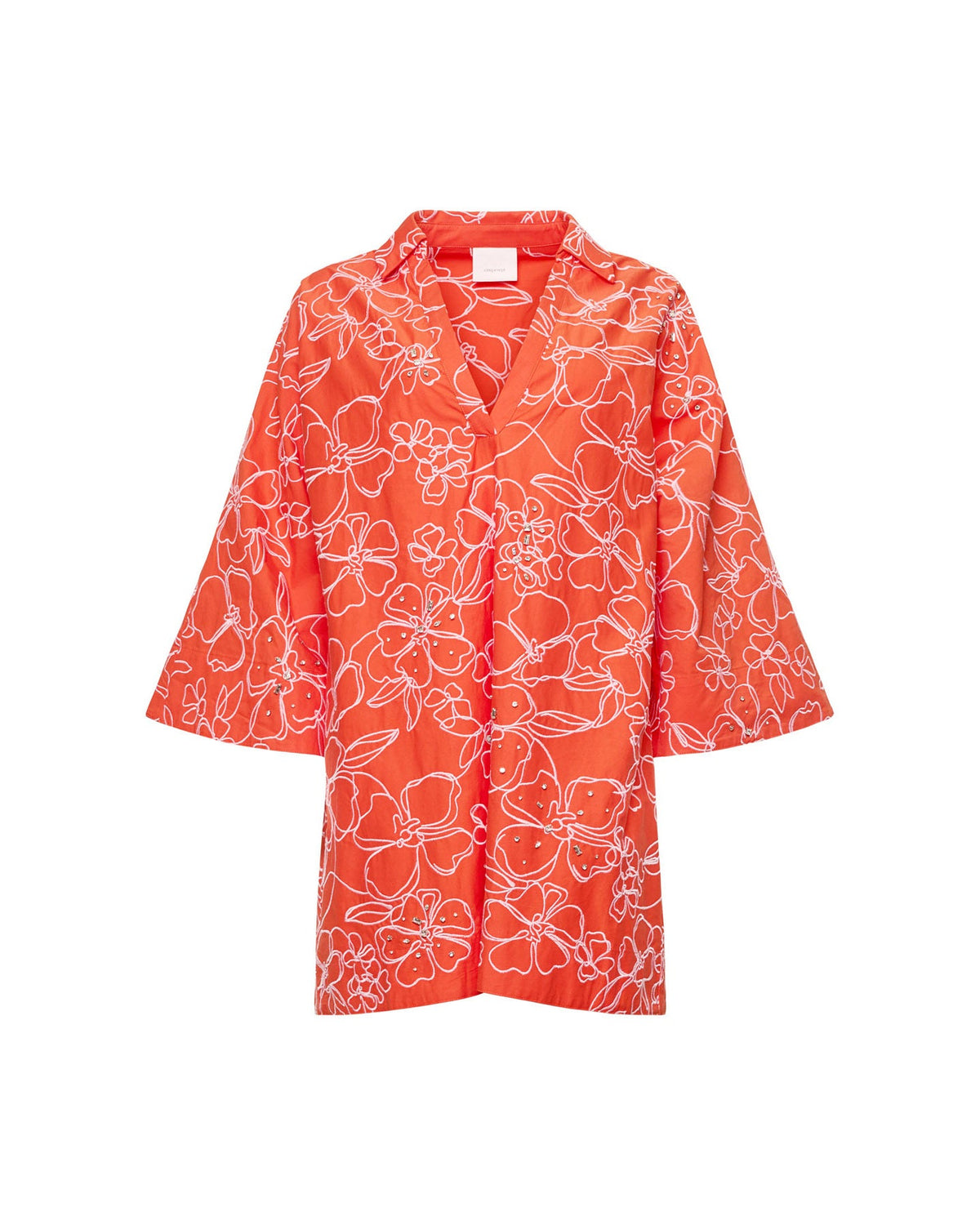 Cinq à Sept Embroidered Poplin Arcia Kaftan