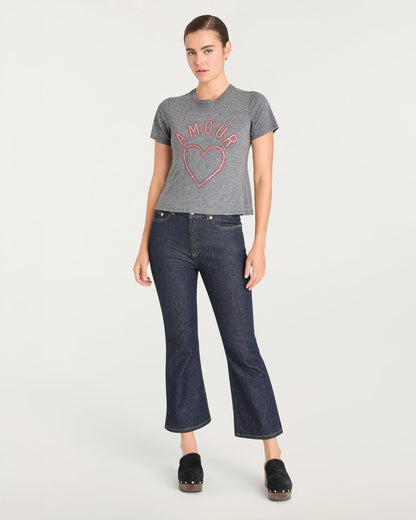 Cinq à Sept Crystal Amour Heart Shrunken Tee