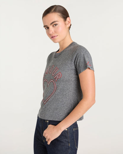 Cinq à Sept Crystal Amour Heart Shrunken Tee