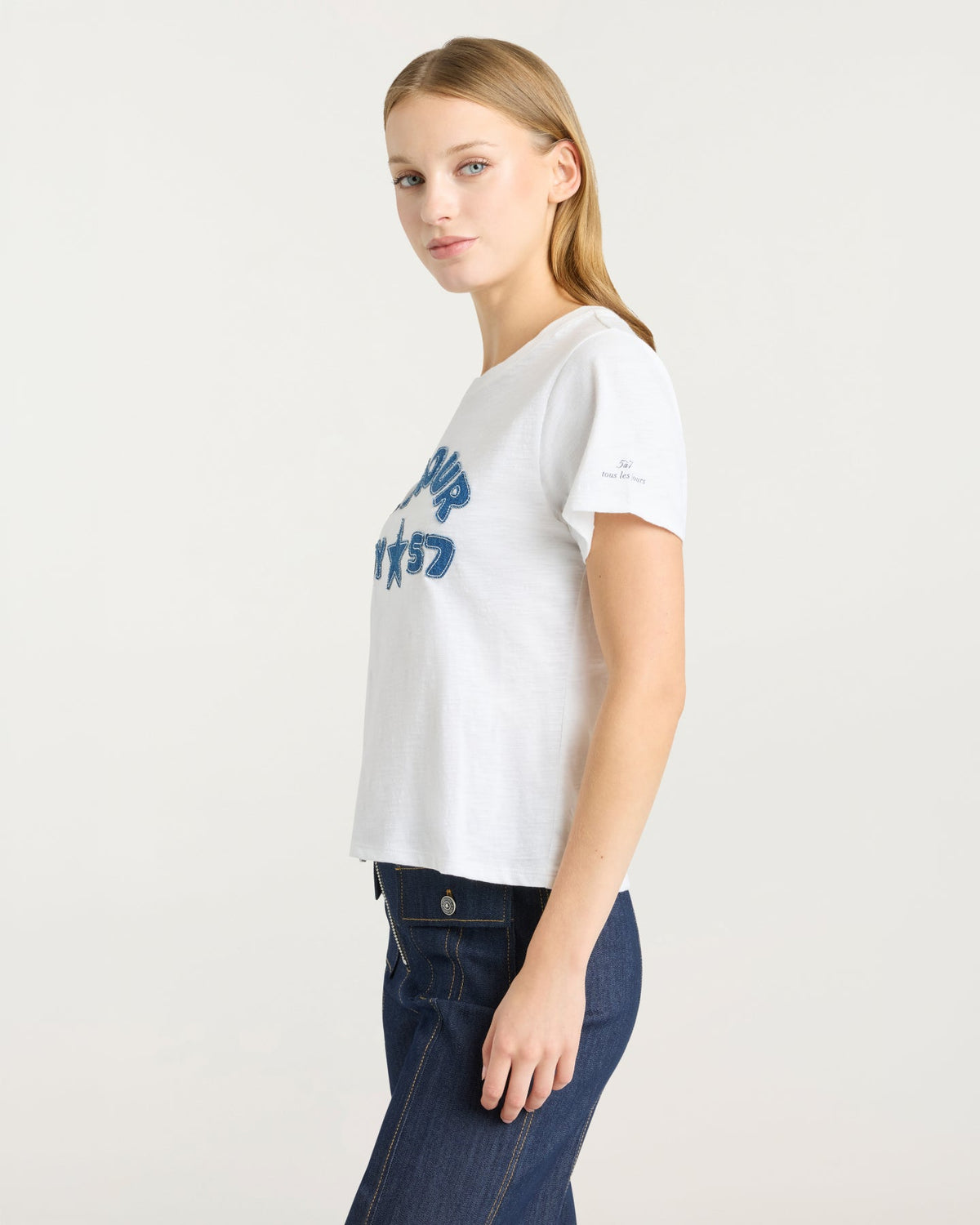 Cinq à Sept Amour 57 Patch Shrunken Tee