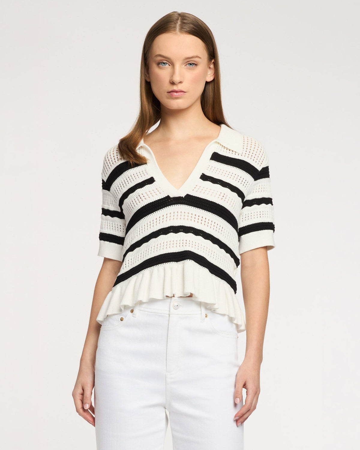 Cinq à Sept Elvire Knit Polo Pullover