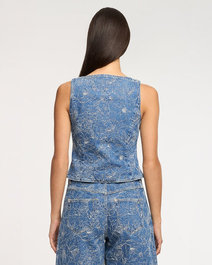 Cinq à Sept Garden Doodle Camen Jean Vest