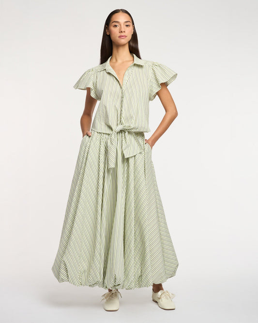 Cinq à Sept Sophie Stripe Flutter Sleeve Marianna Top