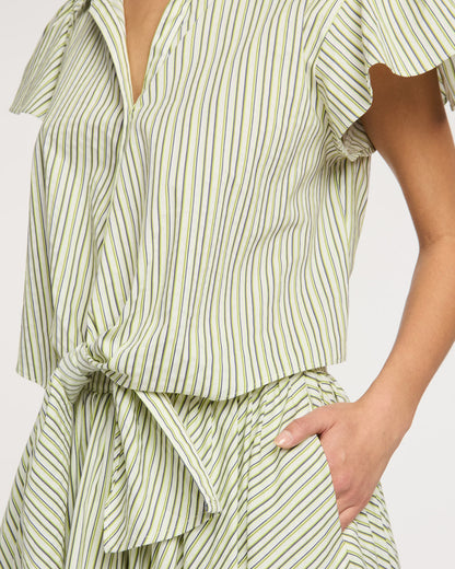 Cinq à Sept Sophie Stripe Flutter Sleeve Marianna Top