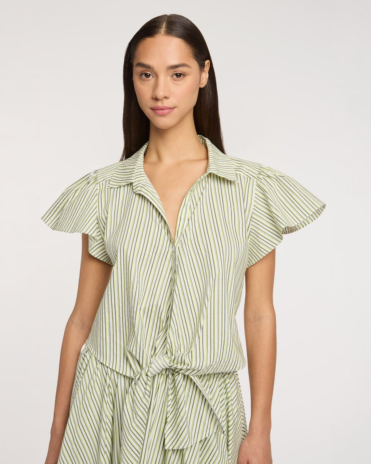 Cinq à Sept Sophie Stripe Flutter Sleeve Marianna Top