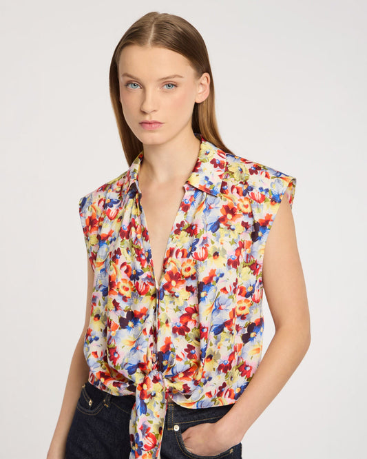 Cinq à Sept Wildflower Bunch Sleeveless Marianna Top
