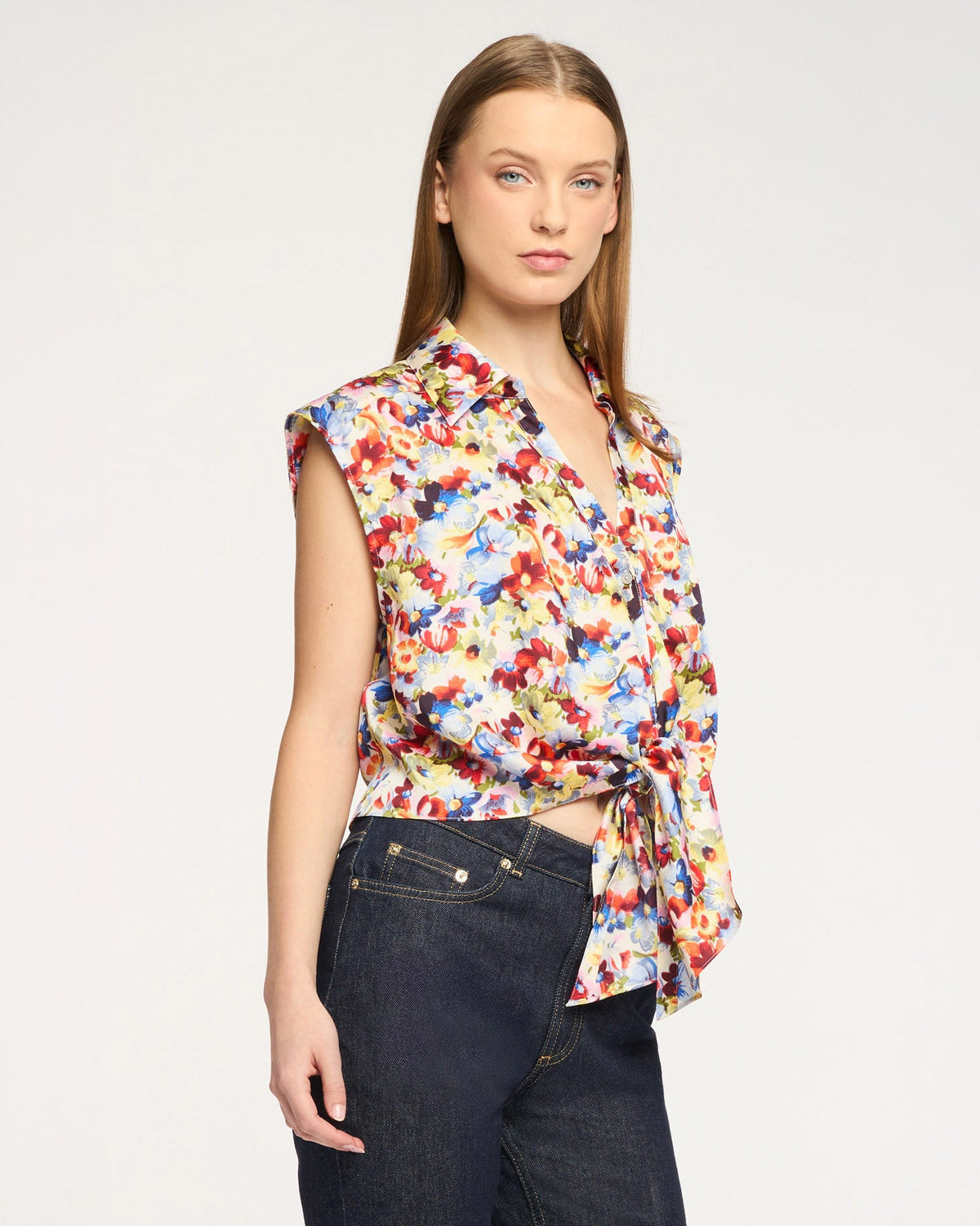 Cinq à Sept Wildflower Bunch Sleeveless Marianna Top