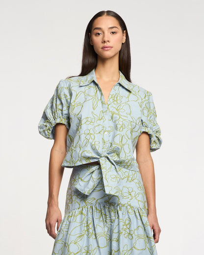 Cinq à Sept Embroidered Linework Floral Zoanne Top