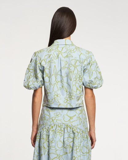 Cinq à Sept Embroidered Linework Floral Zoanne Top