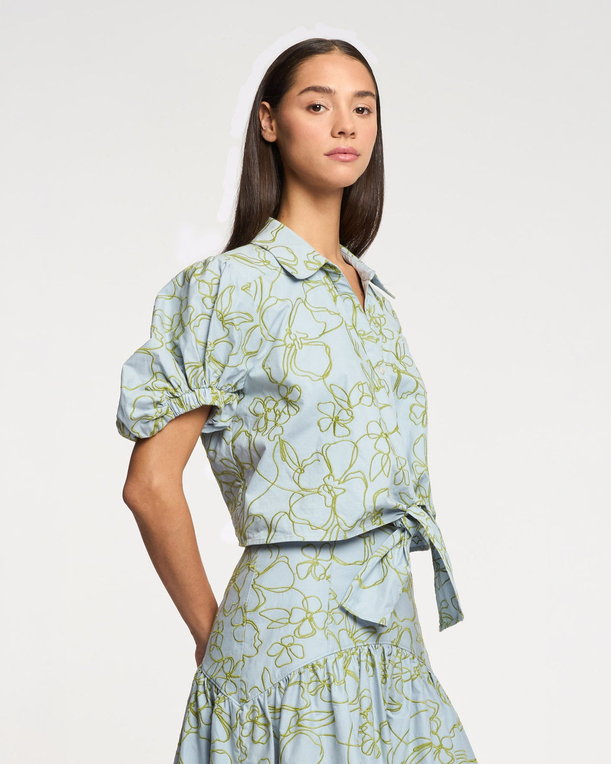 Cinq à Sept Embroidered Linework Floral Zoanne Top