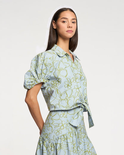 Cinq à Sept Embroidered Linework Floral Zoanne Top
