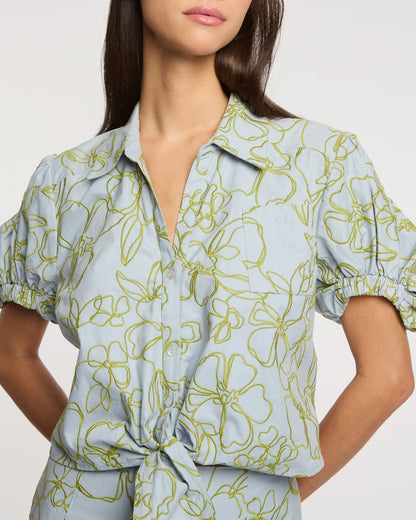Cinq à Sept Embroidered Linework Floral Zoanne Top