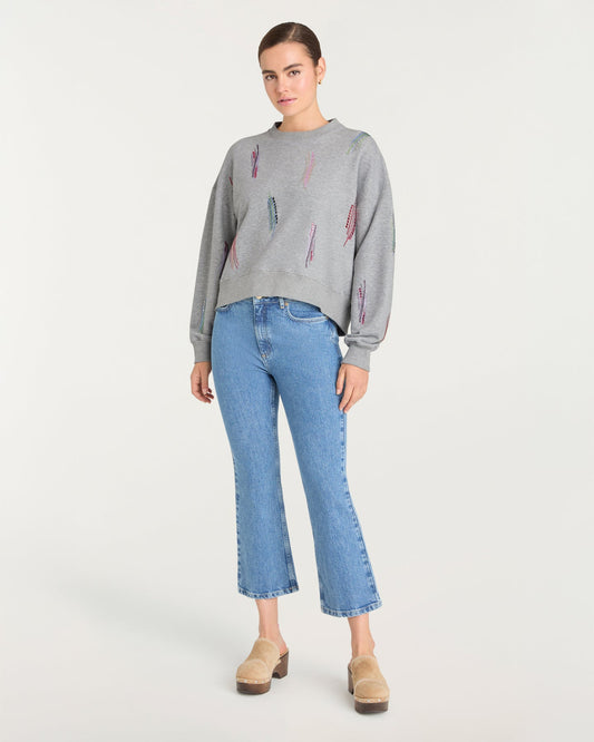 Cinq à Sept Paillette Whirl Brandy Pullover