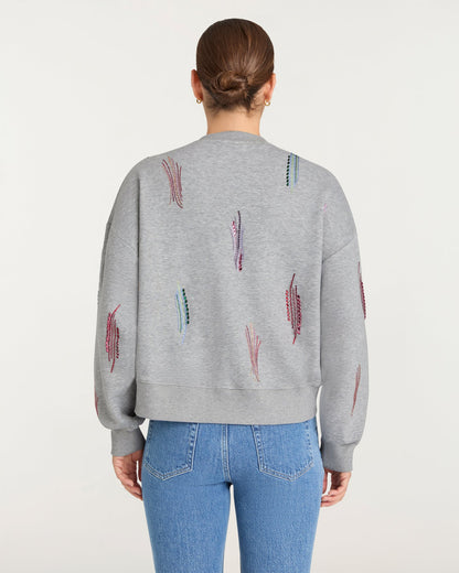 Cinq à Sept Paillette Whirl Brandy Pullover