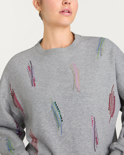 Cinq à Sept Paillette Whirl Brandy Pullover