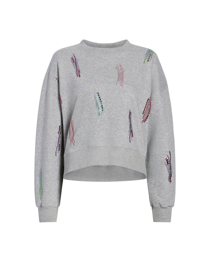 Cinq à Sept Paillette Whirl Brandy Pullover