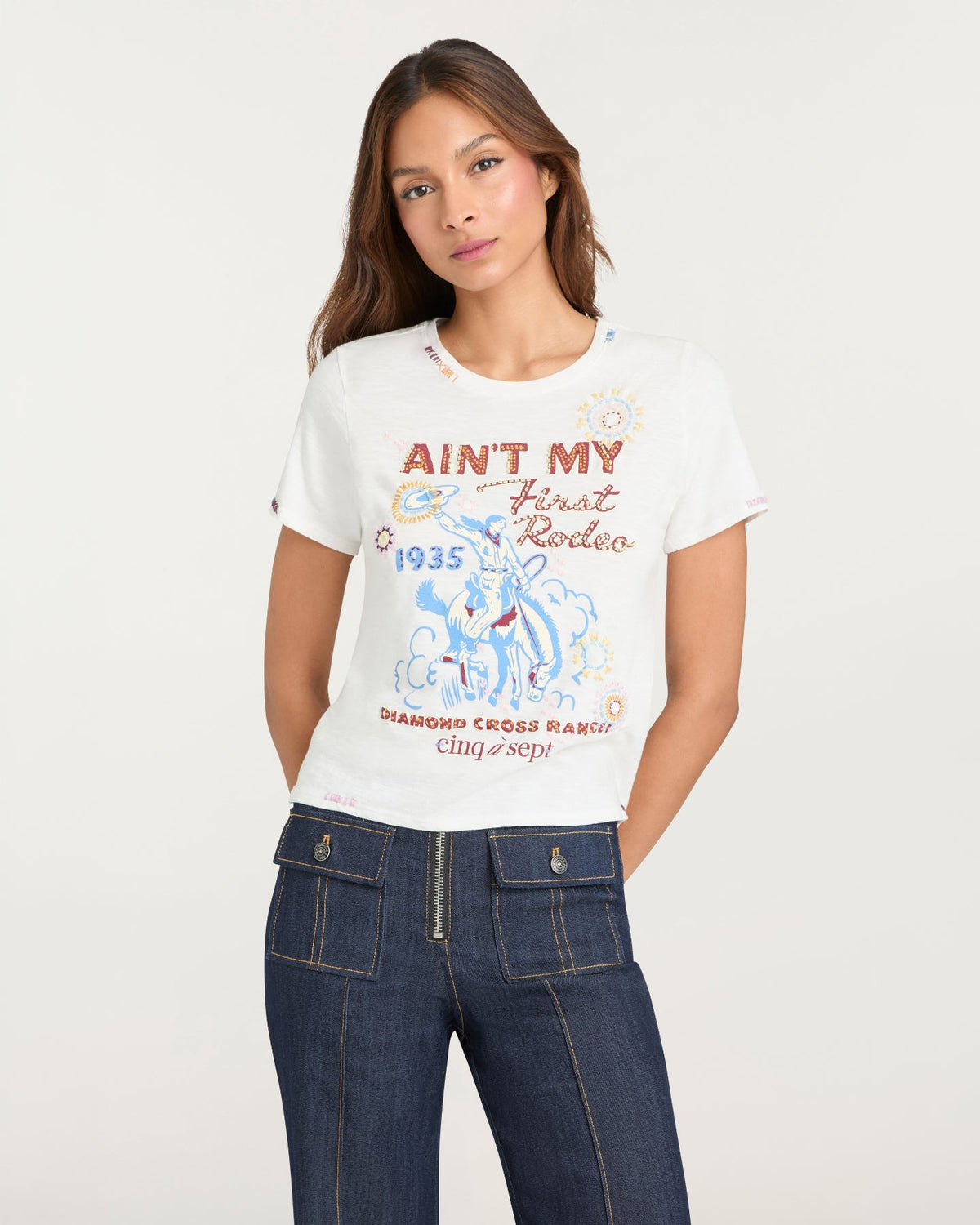 Cinq à Sept Bespoke Aint My First Rodeo Shrunken Tee