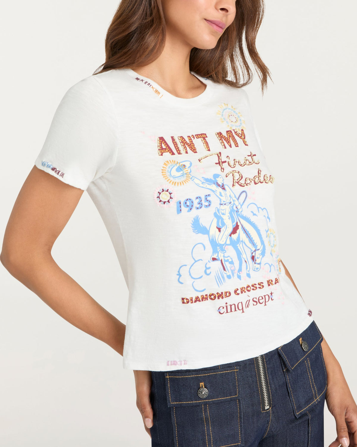 Cinq à Sept Bespoke Aint My First Rodeo Shrunken Tee