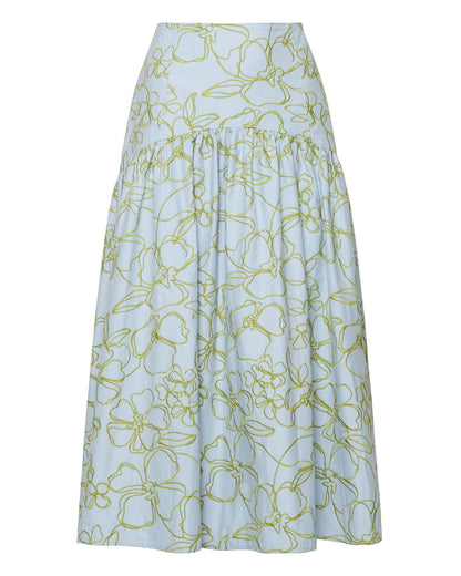 Cinq à Sept Embroidered Linework Floral Zoanne Skirt
