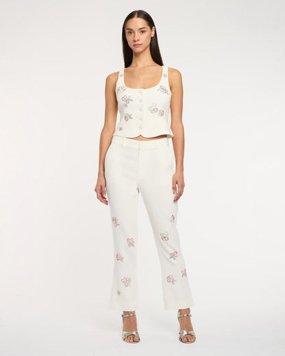 Cinq à Sept Blooming Linework Cropped Kerry Pant